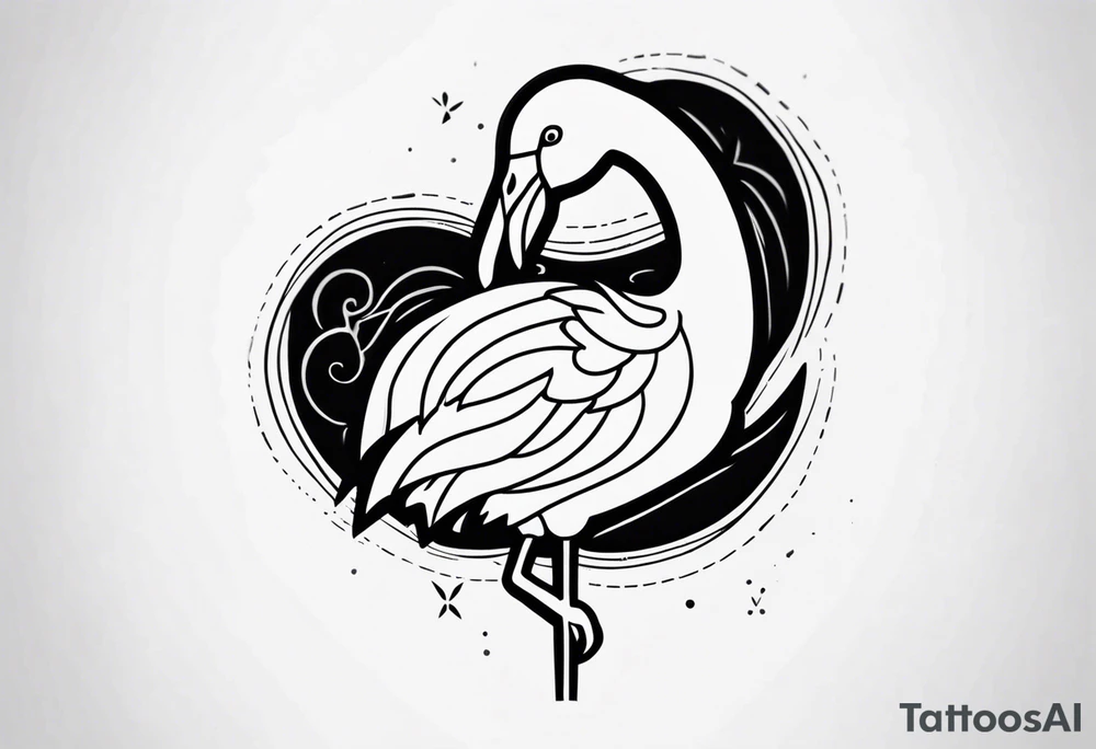 cute flamingo tattoo idea