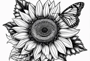 Sunflowers and butterflies tattoo idea