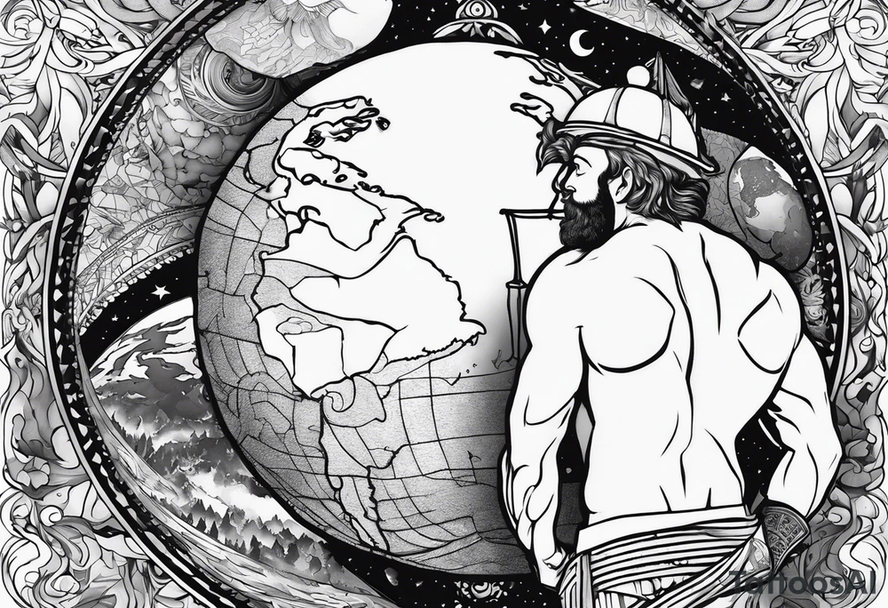 atlas holding the earth above his shoulders tattoo idea