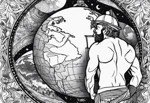 atlas holding the earth above his shoulders tattoo idea