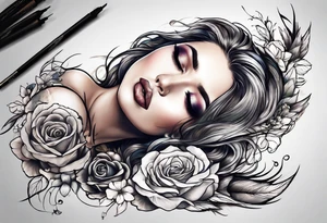 Woman waking from the dead as a new beautiful woman tattoo idea