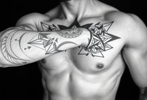 Geometry with love symbol tattoo idea
