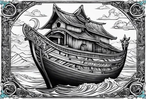 Noah’s ark with the names leticia and Tiffany tattoo idea