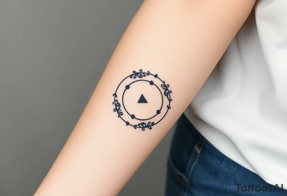 Rewind circle with play pause and stop in the circle tattoo idea Rewind circle with play pause and stop in the circle tattoo idea
