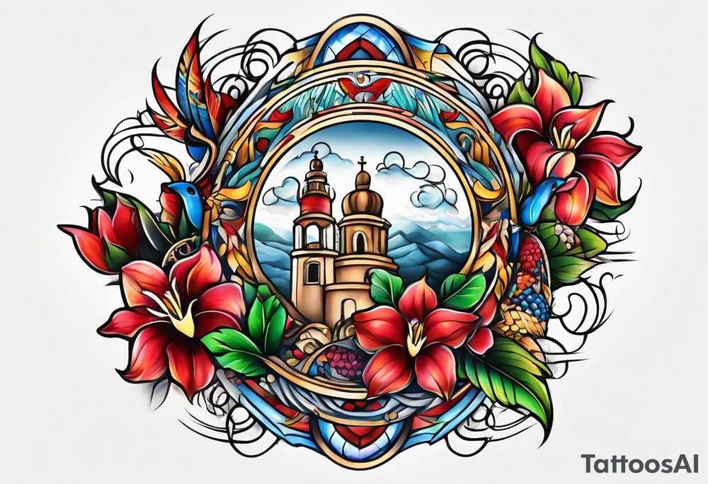 Puerto rico family tattoo idea