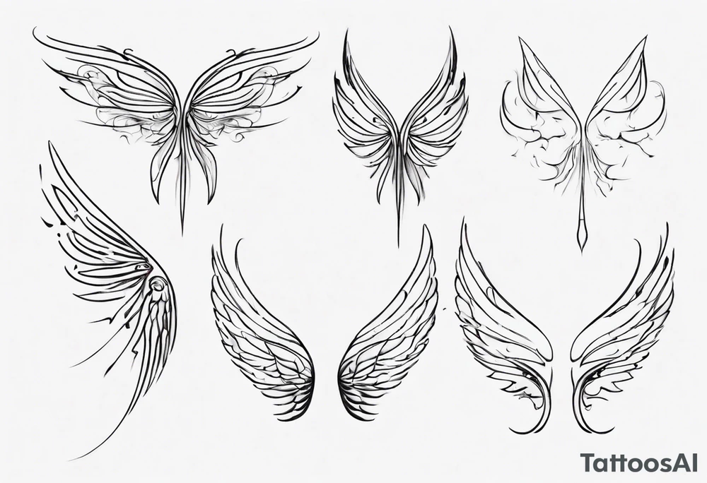 One line fairy wing tattoo idea