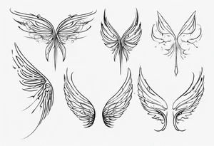 One line fairy wing tattoo idea