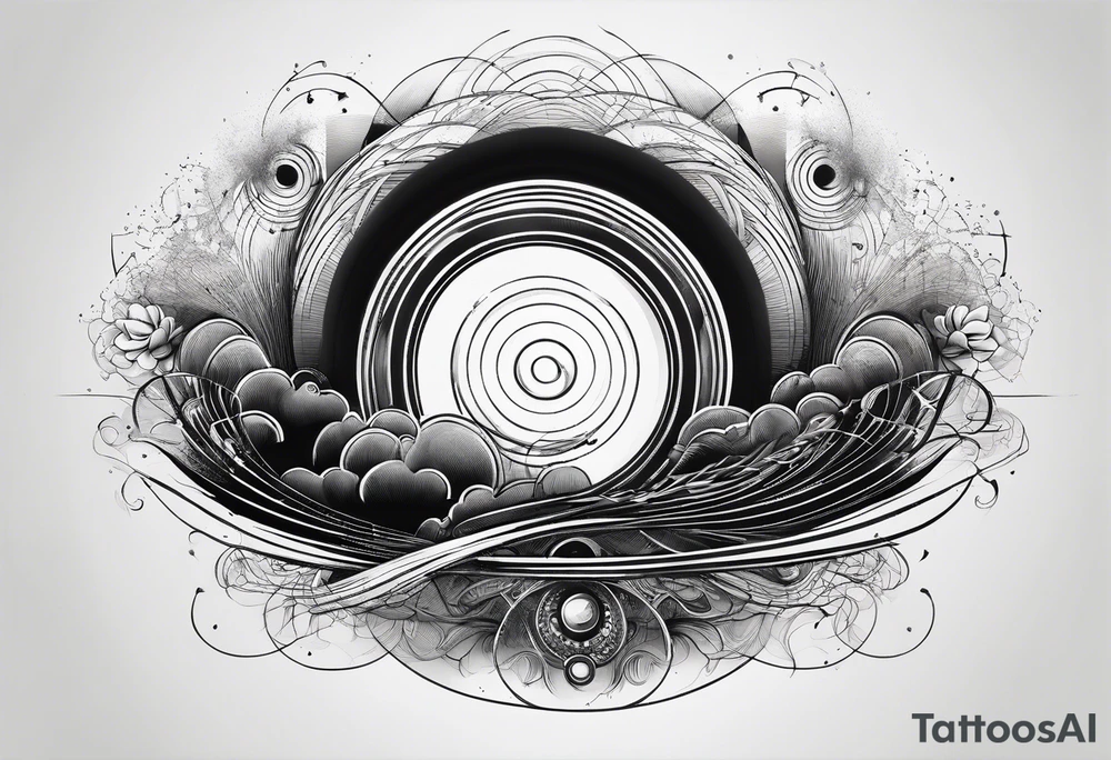 electromagnetic wave, diffraction phenomena, physics tattoo idea