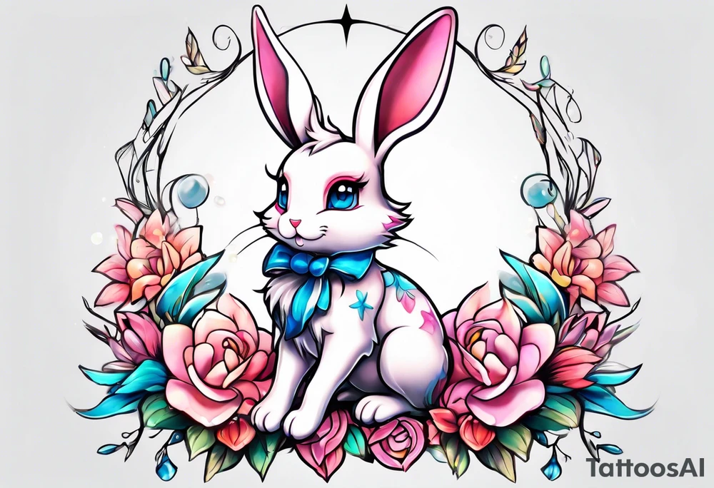 Sylveon rabbit tattoo idea