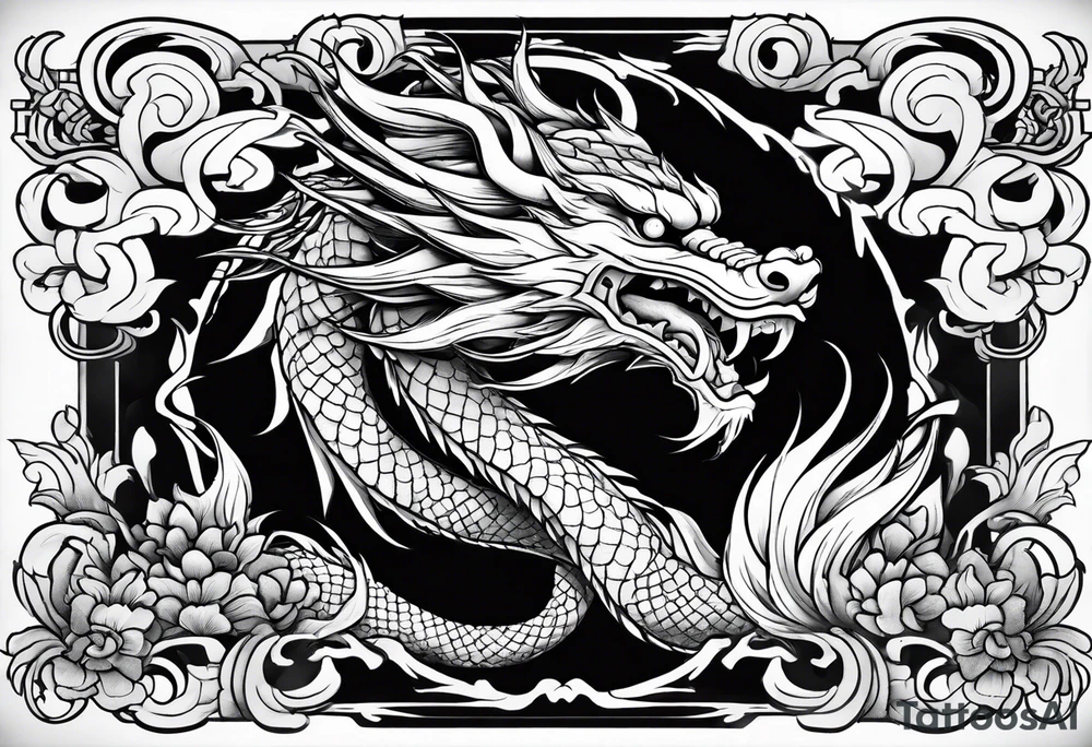 Japanese Dragon head located on arm tattoo idea