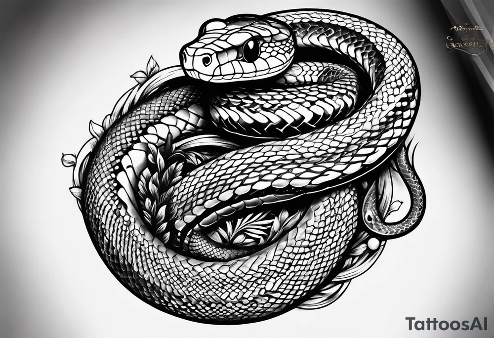 snake fast slithering from above simple tattoo idea