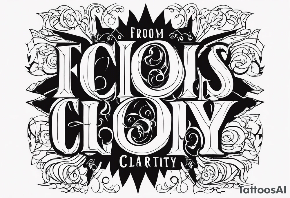 “From chaos comes clarity” tattoo idea