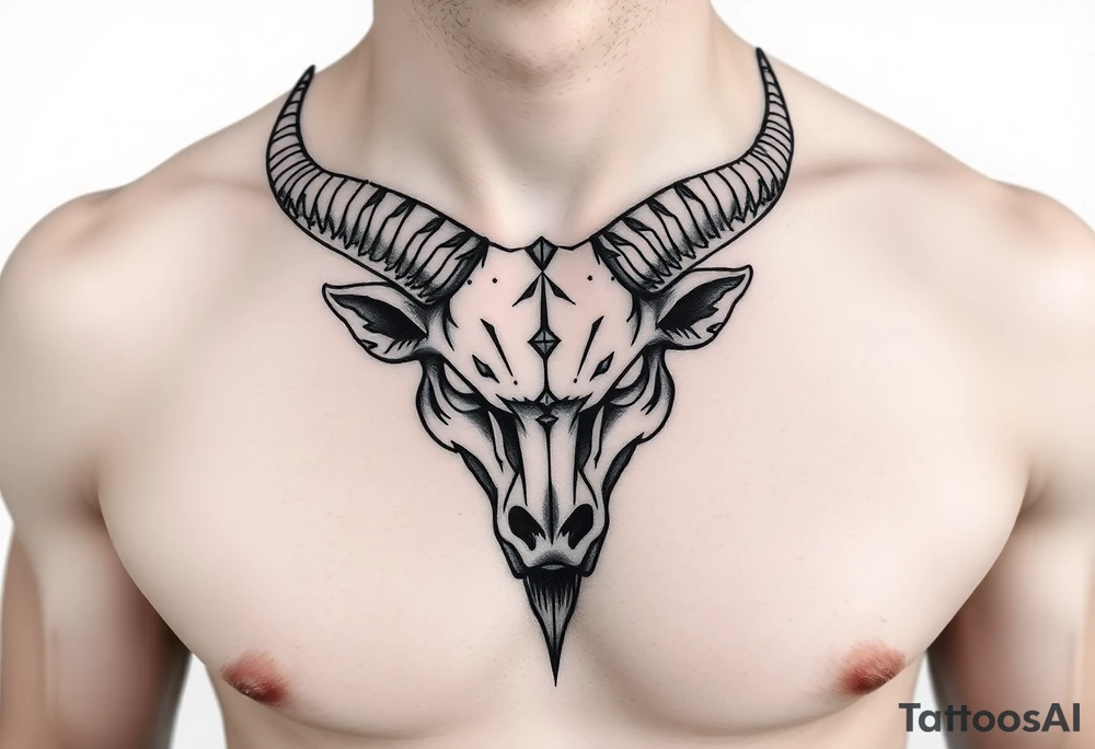 Tattoo with horns just barley touching collarbone tattoo idea Tattoo with horns just barley touching collarbone tattoo idea