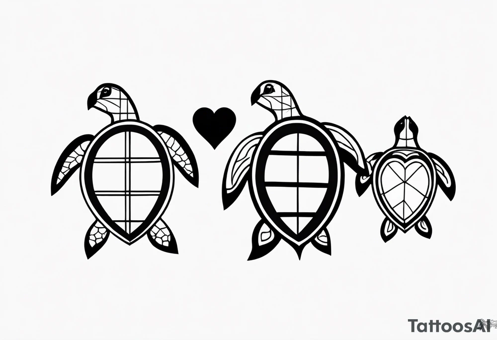 turtles and hearts tattoo idea