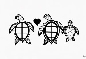 turtles and hearts tattoo idea