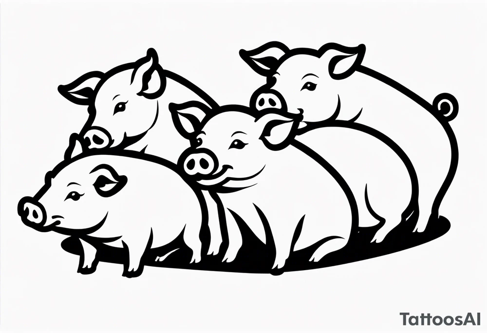 pigs  eating bacon tattoo idea