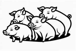 pigs  eating bacon tattoo idea