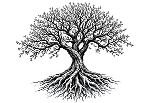 Tree of life big roots tattoo idea