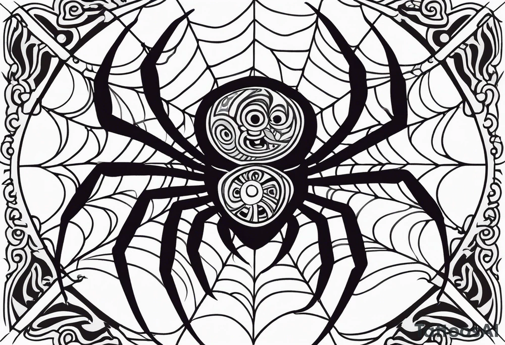 a psychedelic spider tattoo idea