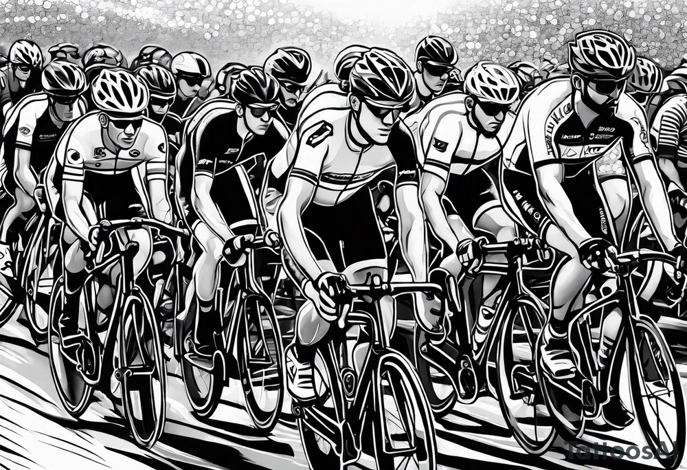 Bicycle race peloton tattoo idea