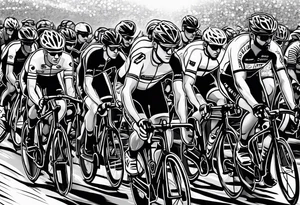 Bicycle race peloton tattoo idea