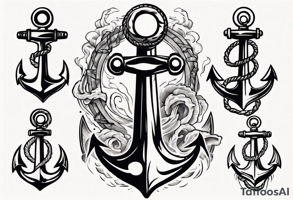 Sea anchor classic tattoo idea