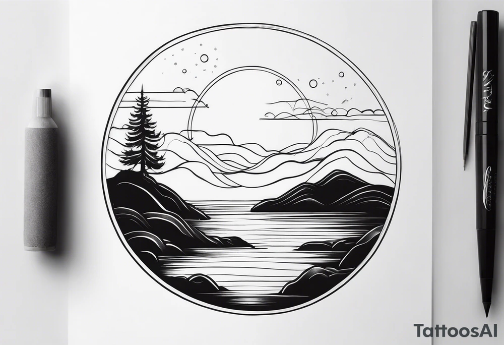 Seascape tattoo idea