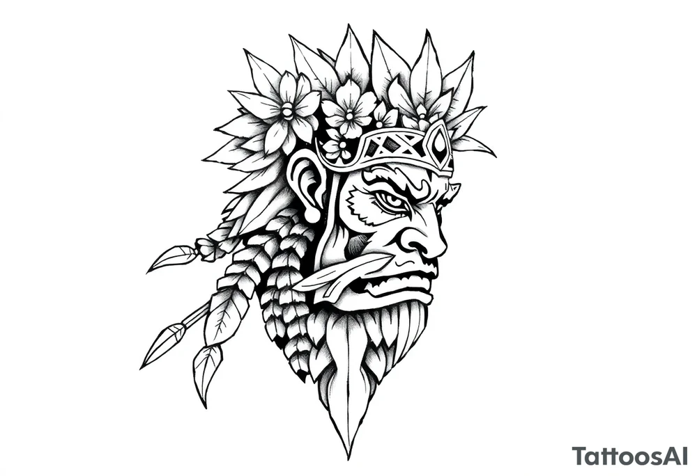 Hawaiian warrior tattoo idea