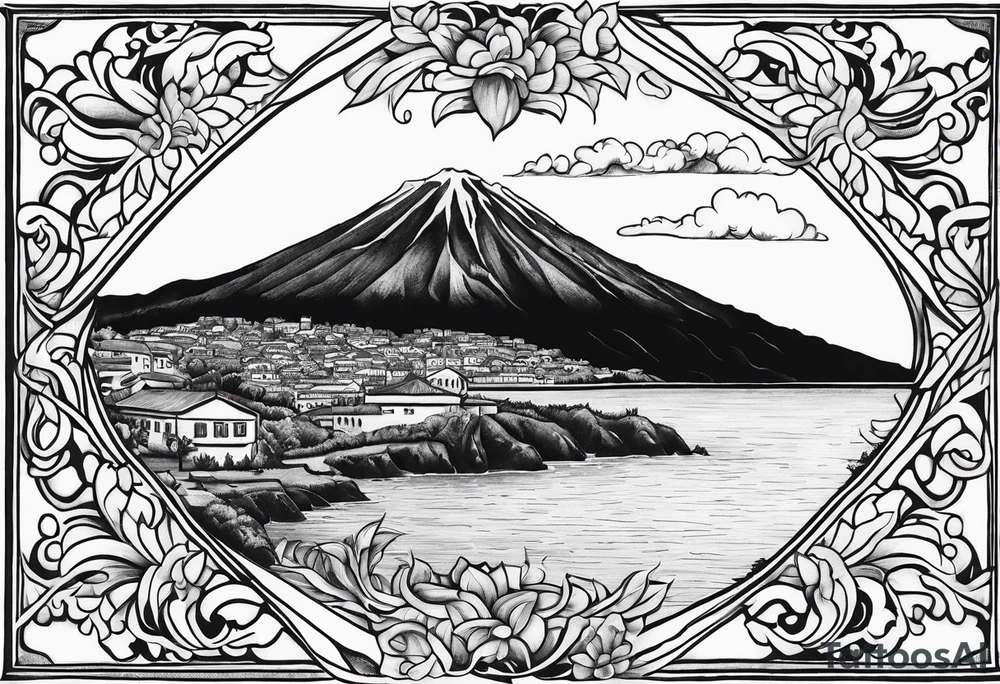 old azores islands map tattoo idea