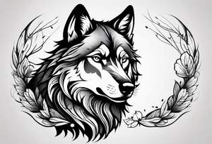 strength, small, nuanced, wolf, elegant tattoo idea