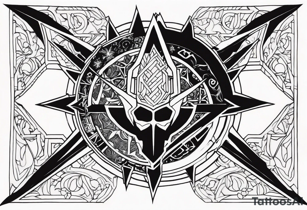 manga berserk cyber sigilism tattoo idea