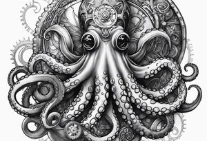 Octopus steampunk tattoo idea