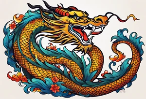 I want to the 12 Chinese zodiac animals in such a way that they give out the shape of the dragon.
It would start with a dragon and end with a snake. tattoo idea