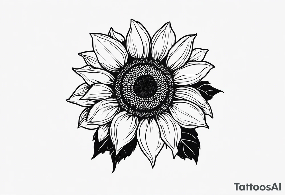 standing sunflower tattoo idea