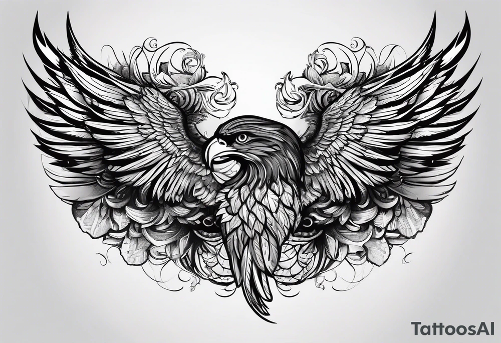 Wings with 22 tattoo idea