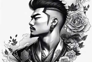 Japanese theme on forearm for men and money with ace card tattoo idea