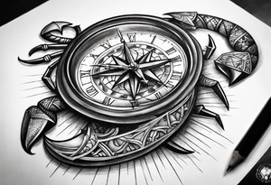 Scorpion, clock, compass, anchor tattoo idea