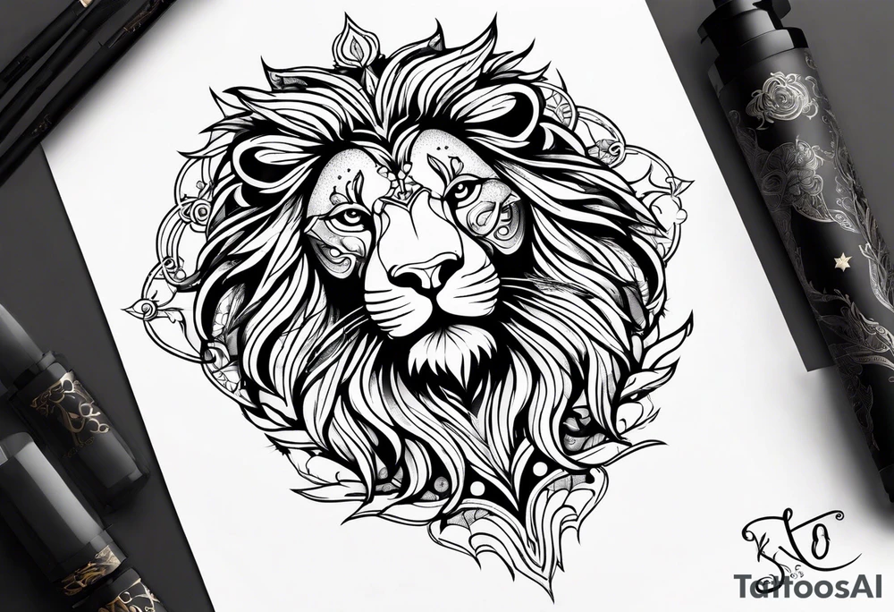 Leo zodiac symbol tattoo idea