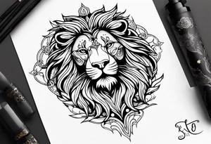 Leo zodiac symbol tattoo idea