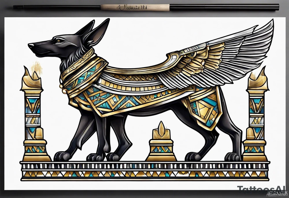 Scales of Anubis tattoo idea