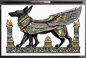 Scales of Anubis tattoo idea