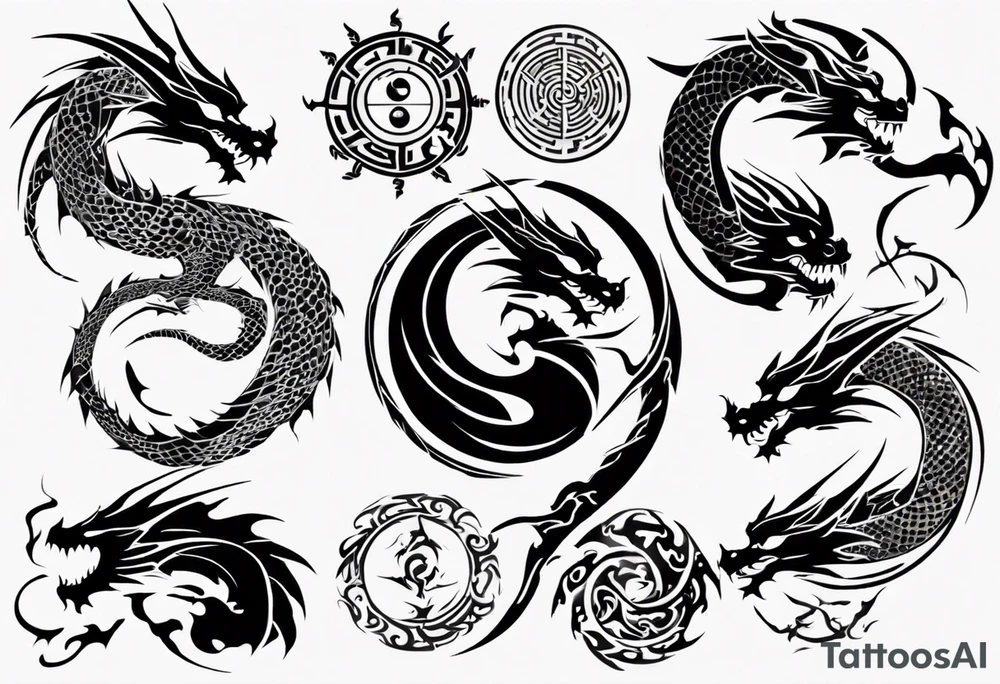 Dragon Yin Yang tattoo idea
