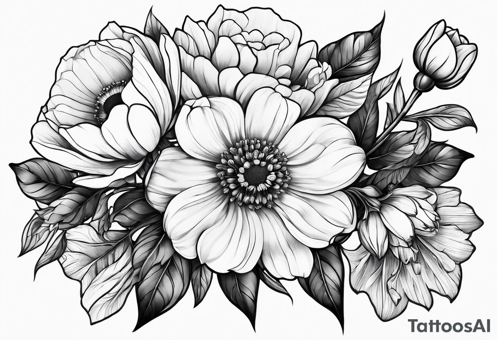 Flowers inside honeycomb tattoo idea