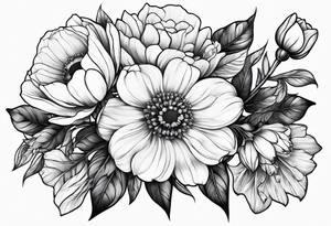 Flowers inside honeycomb tattoo idea