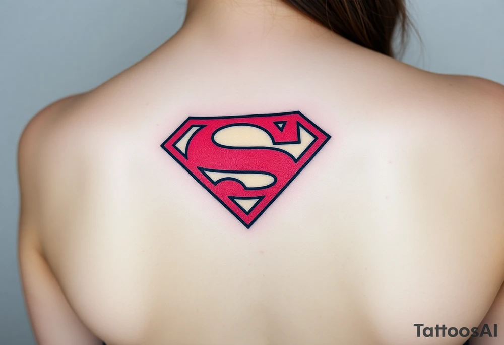 A black and carrying a Superman logo on its back tattoo idea