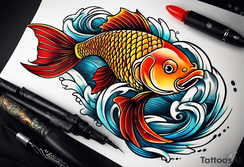 Coy fish tattoo idea