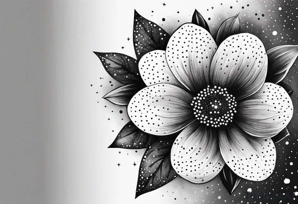 Stars flowers tattoo idea