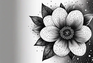 Stars flowers tattoo idea