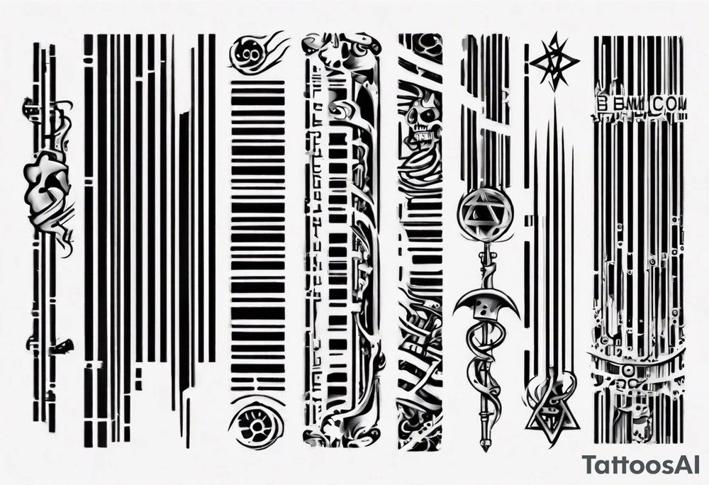 Hebrew Bar code tattoo tattoo idea