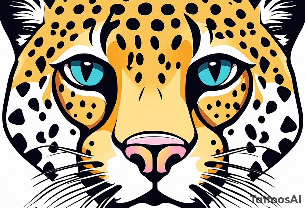 Cheetah face tattoo idea